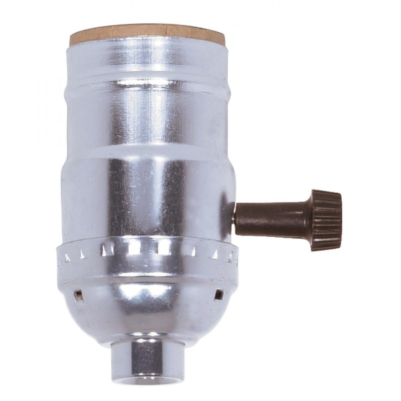 3 Terminal (2 Circuit) Turn Knob Socket With Removable Knobs in Nickel