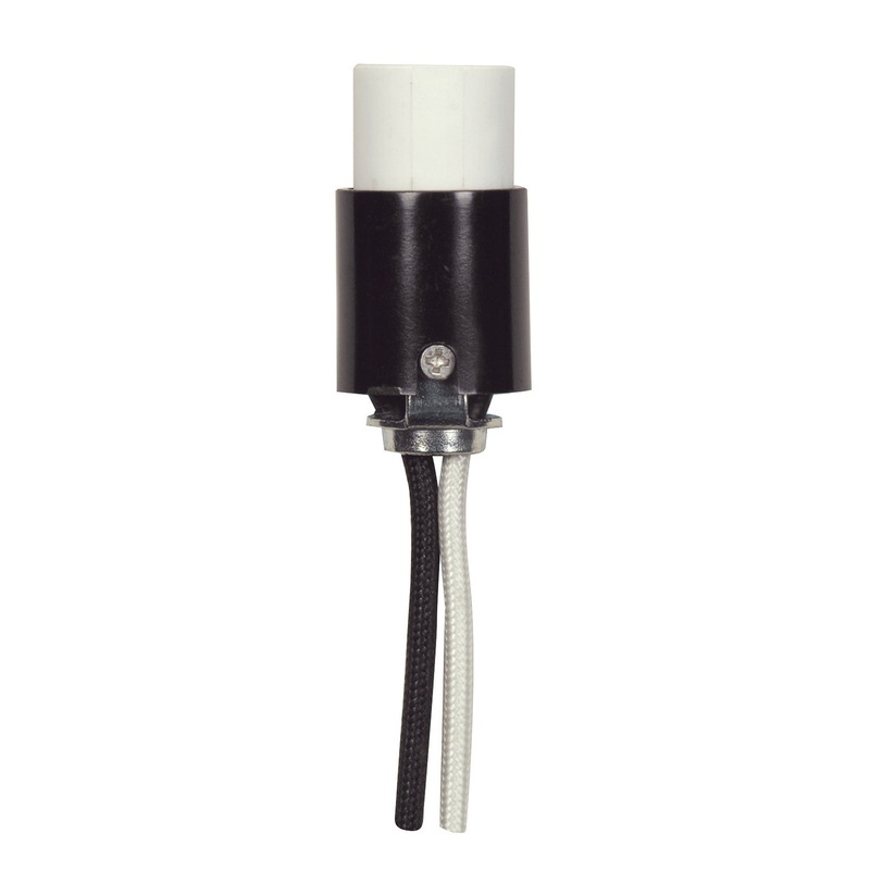 1 5/8 Porcelain Candelabra Skt in Black / White