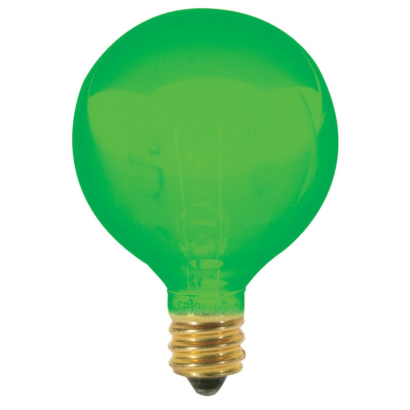 Light Bulb in Transparent Green