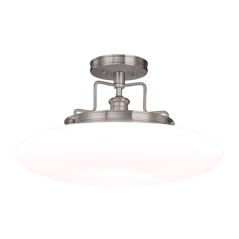 Beacon 1-Light Semi Flush in Satin Nickel