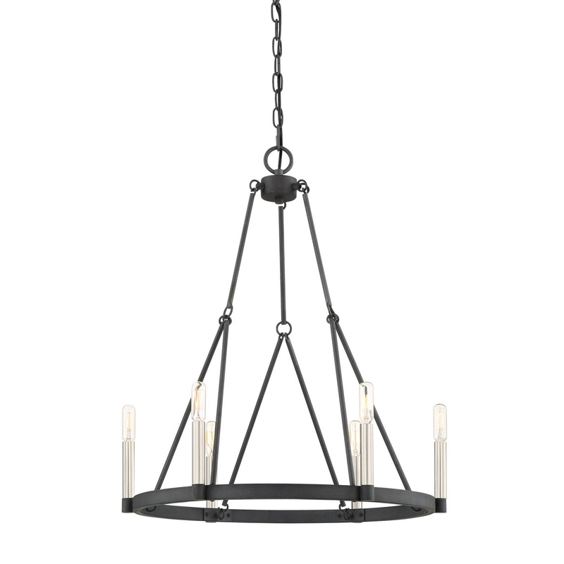Doran 6-Light Chandelier in Mottled Black