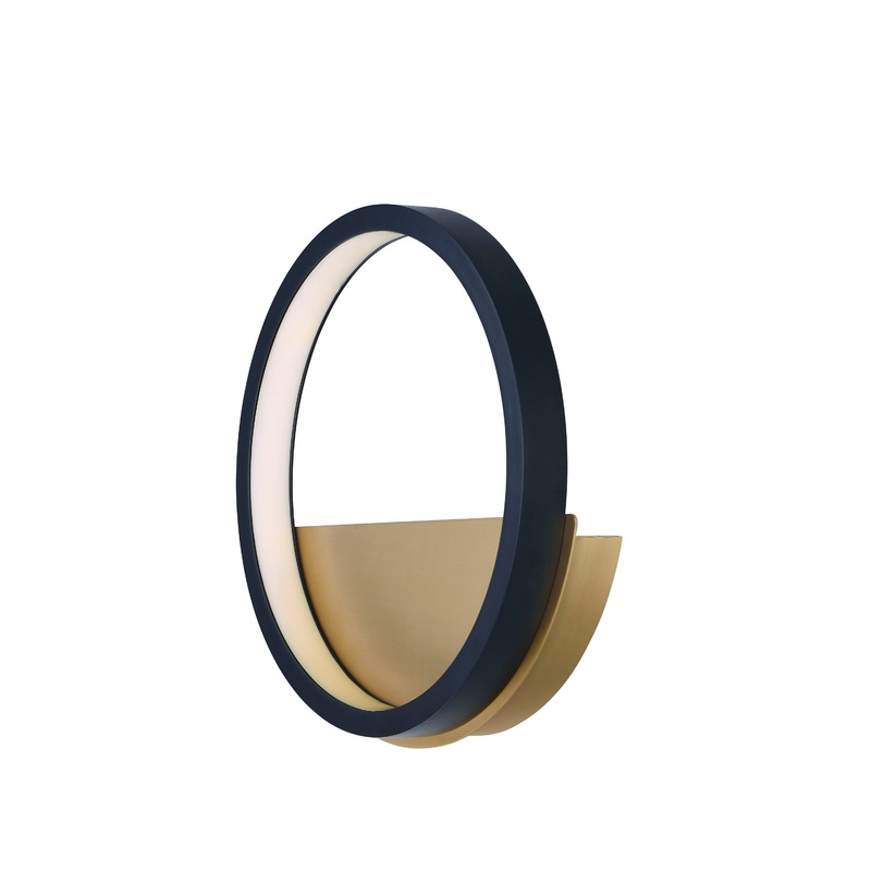 Hoopla LED Wall Sconce in Black & Gold