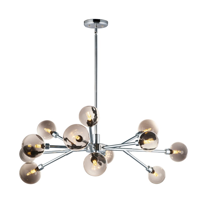 Asteroid 12-Light LED Chandelier in Polished Chrome
