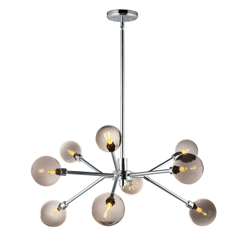 Asteroid 9-Light LED Chandelier in Polished Chrome
