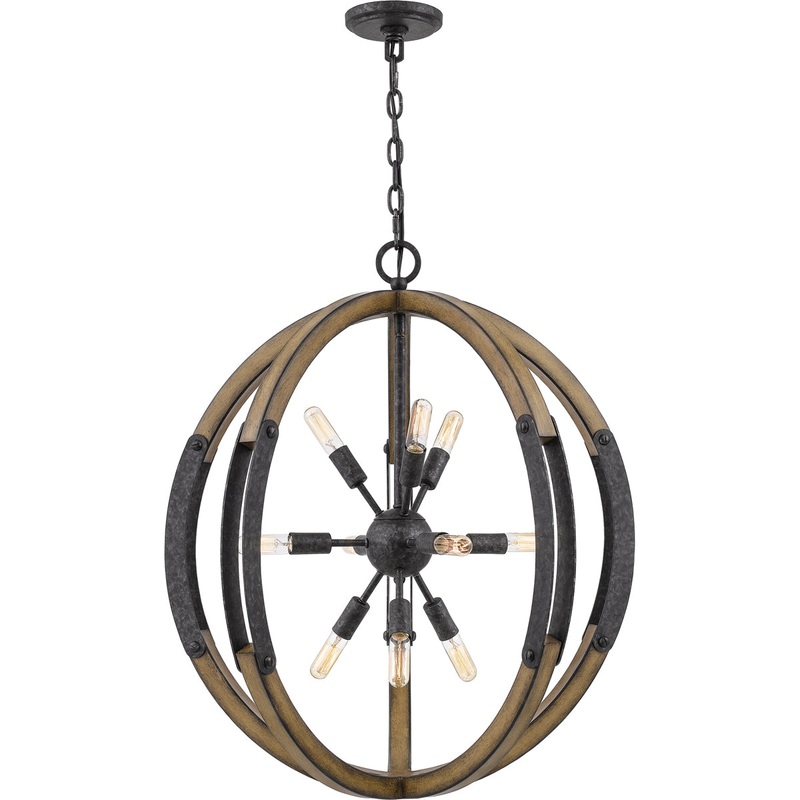 Babaton 10-Light Pendant in Old Black Finish