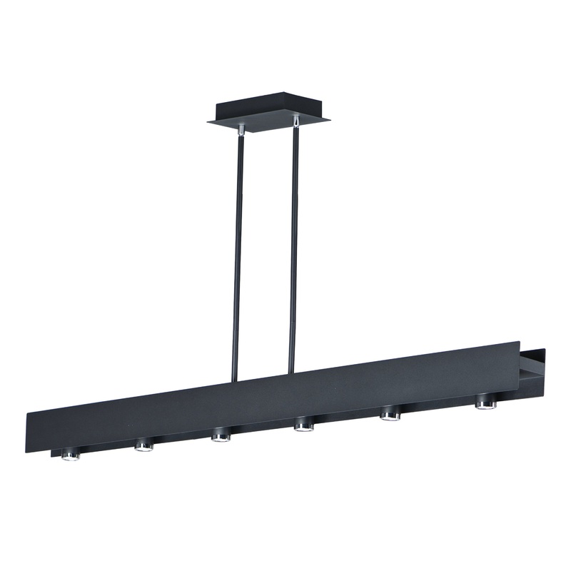 Beam 6-Light LED Pendant in Black & Polished Chrome