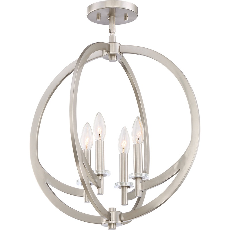 Orion 4-Light Semi-Flush Mount in Brushed Nickel