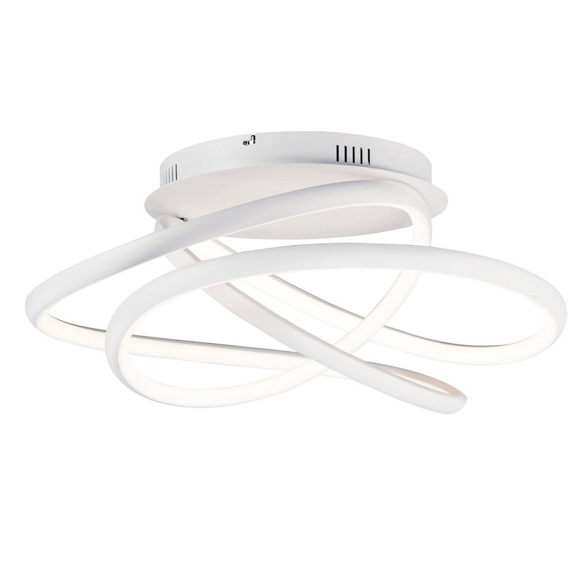 Twisted LED Flush Mount in Matte White