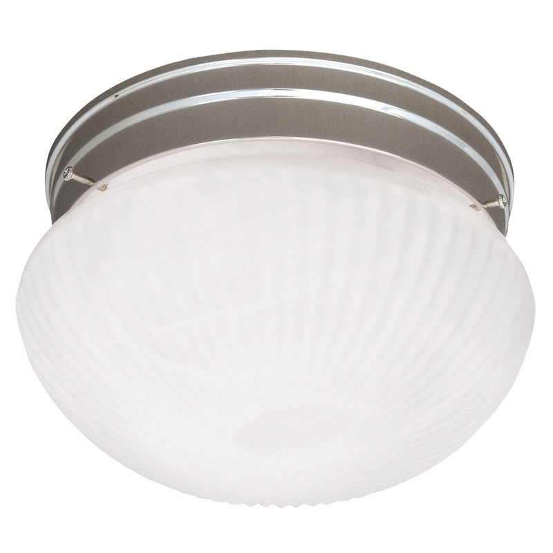 2-Light Flush Mount in Satin Nickel
