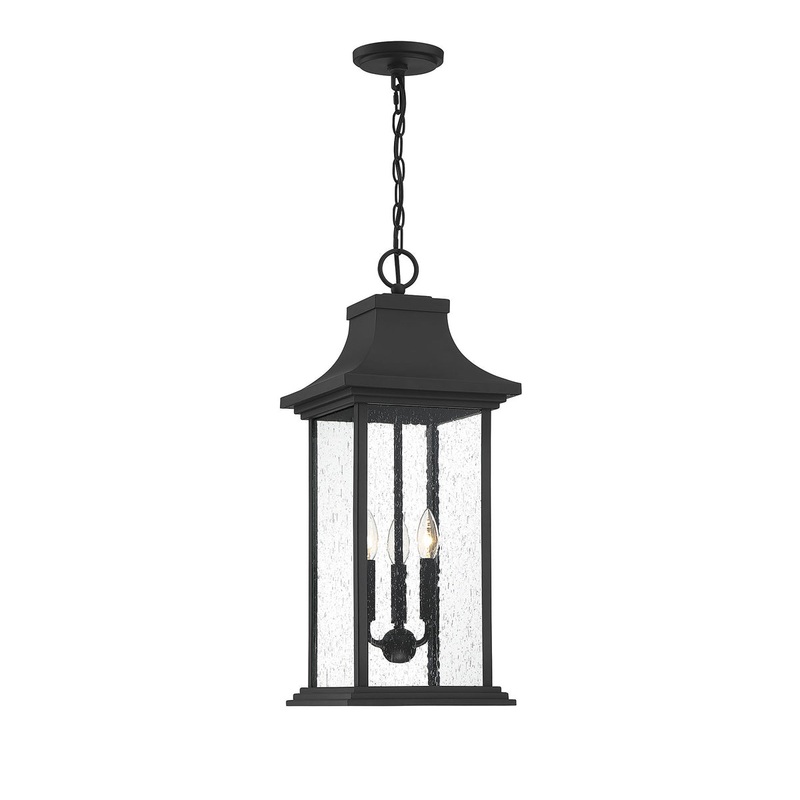 Hancock 3-Light Outdoor Pendant in Matte Black