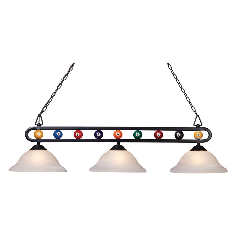Billiard Motif 3-Light Island Fixture