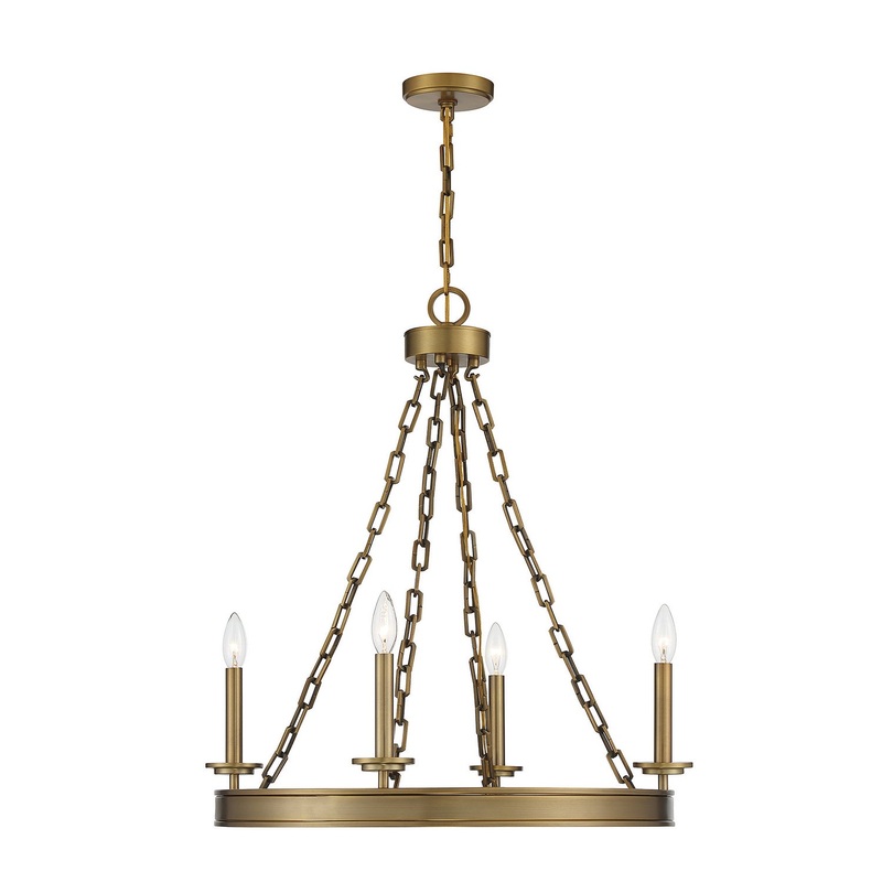 Seville 4-Light Chandelier in Warm Brass