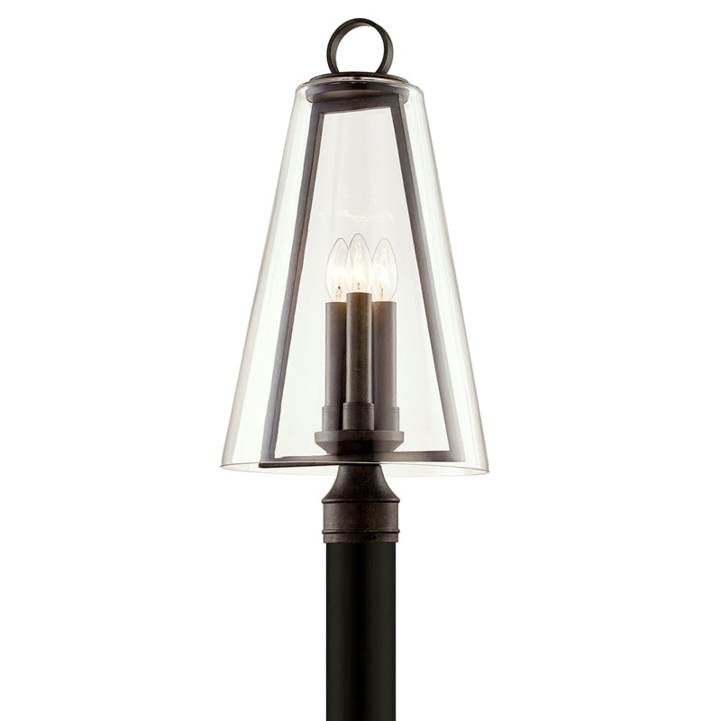 Adamson Three Light Post Lantern in French Iron